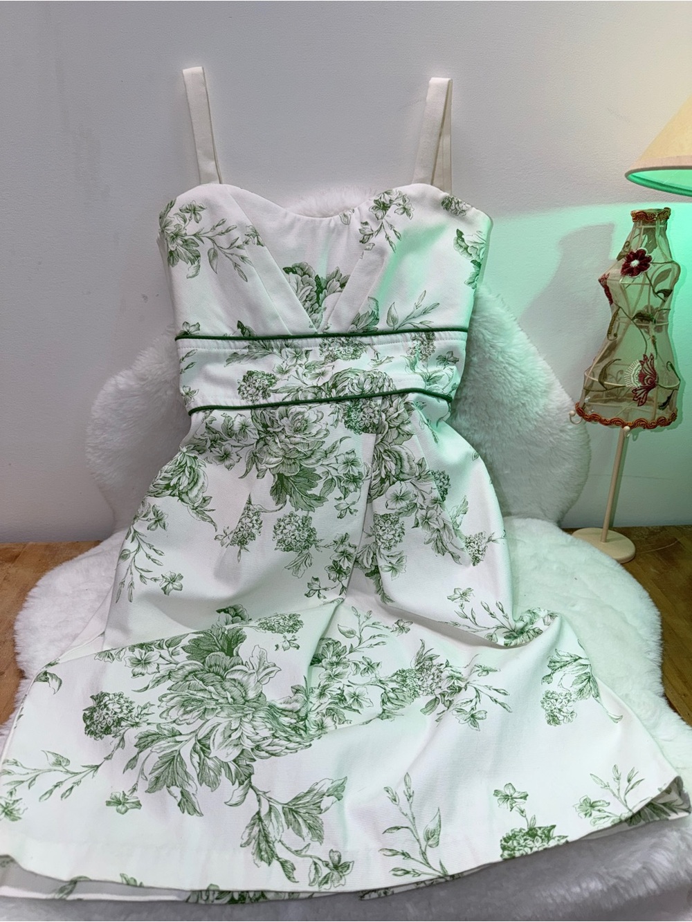 97% Cotton Ladies Floral Garden Wedding Guest Spaghetti-Strap Dress w/Pockets 👗